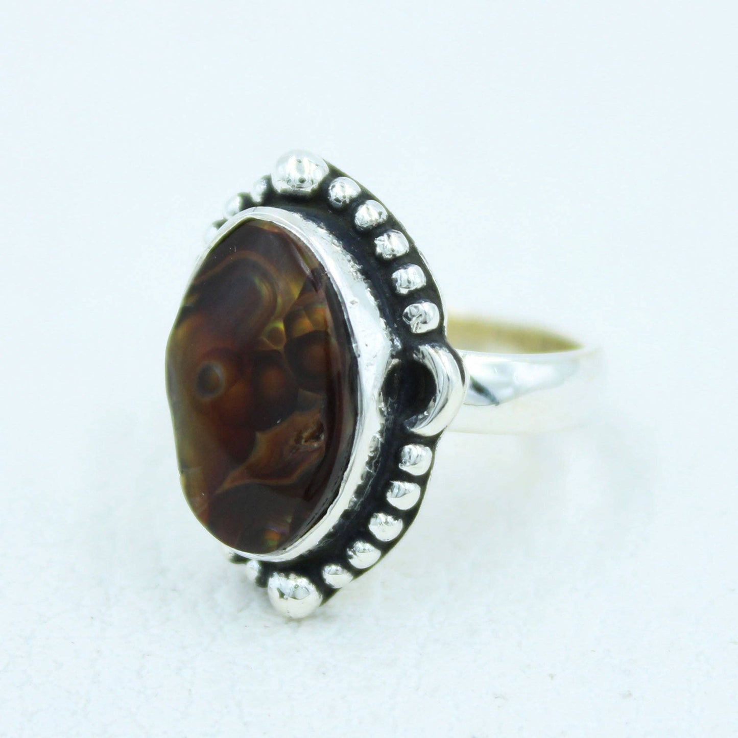 Mexican Fire Agate Silver Ring