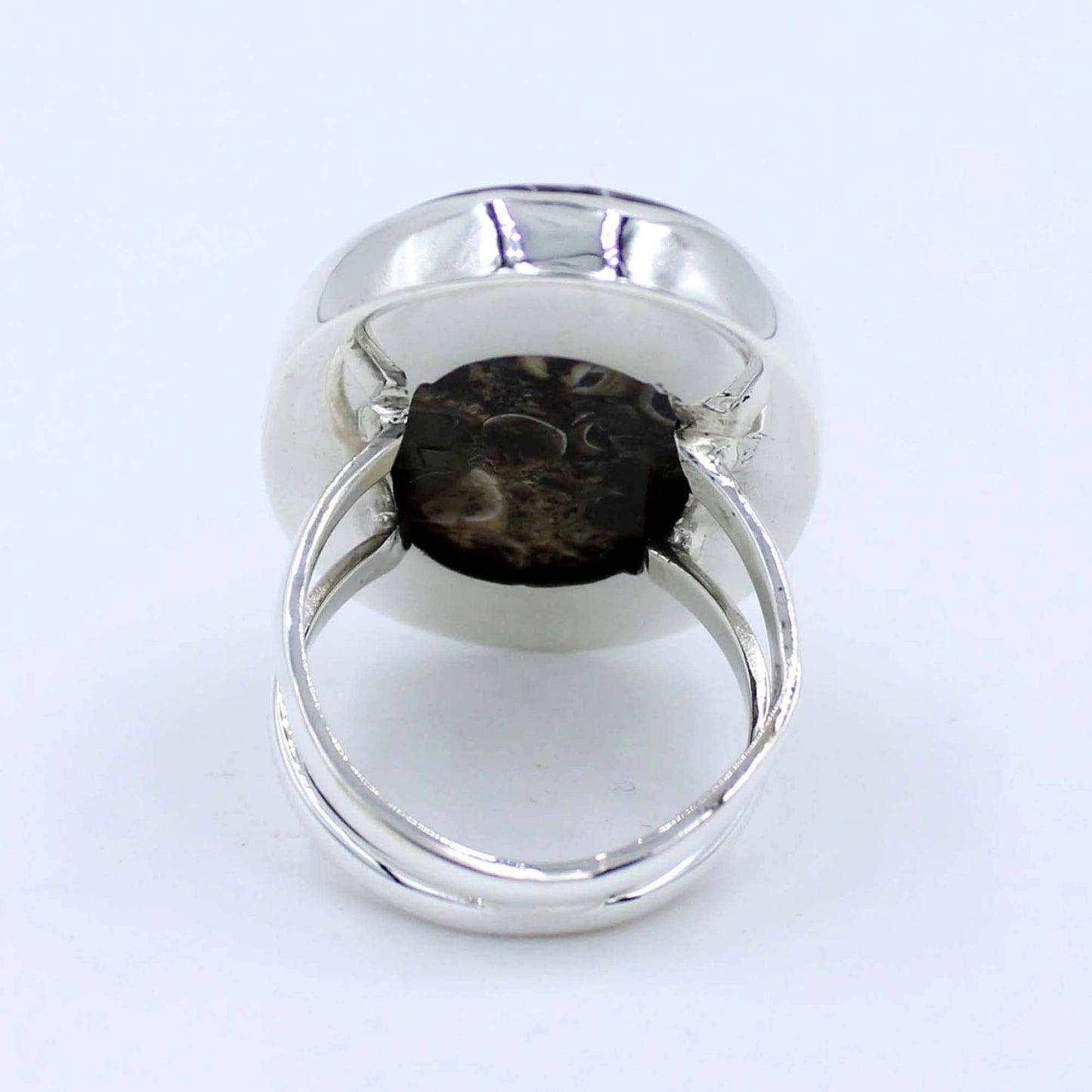 Turritella Agate Sterling Silver Ring