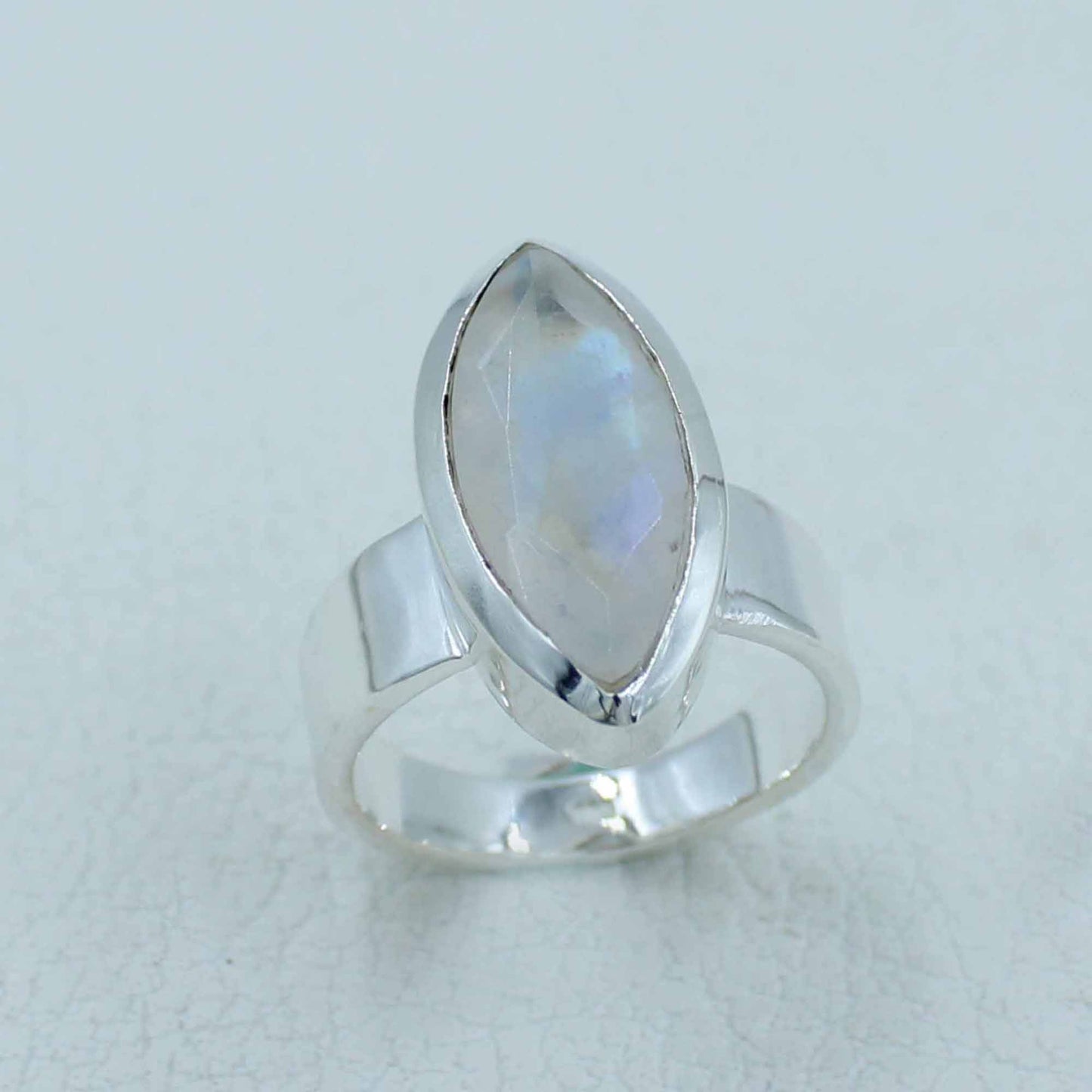 Electric Fire Moonstone Silver Ring