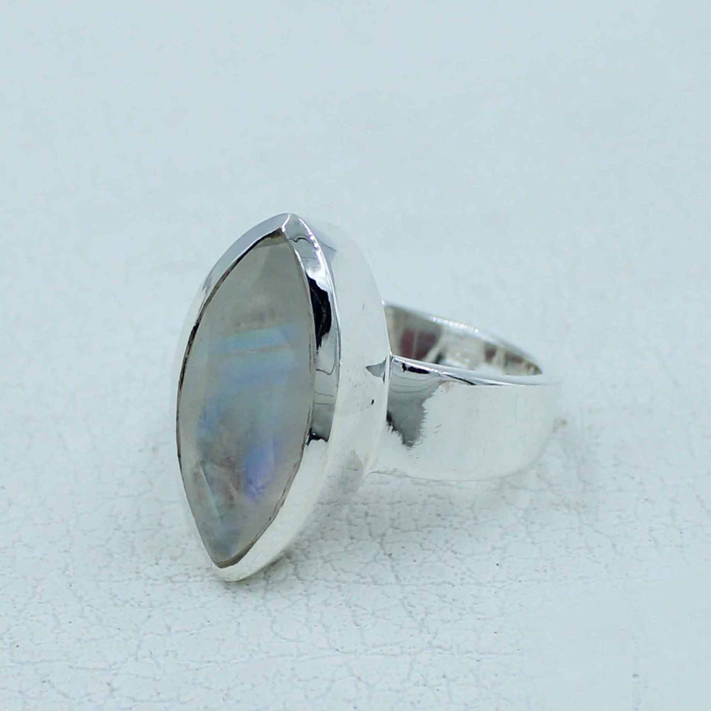 Electric Fire Moonstone Silver Ring