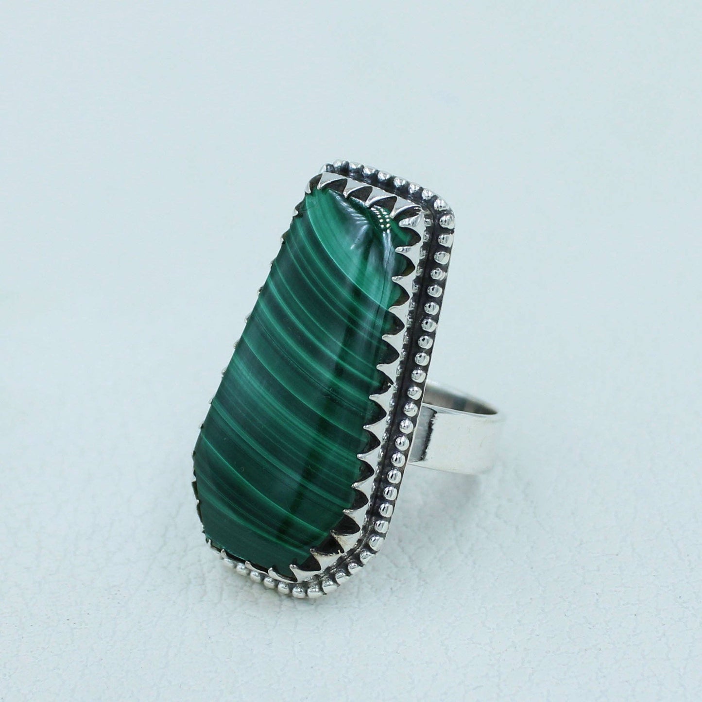 Malachite Gemstone Ring, Green Malachite Ring - Malachite Je