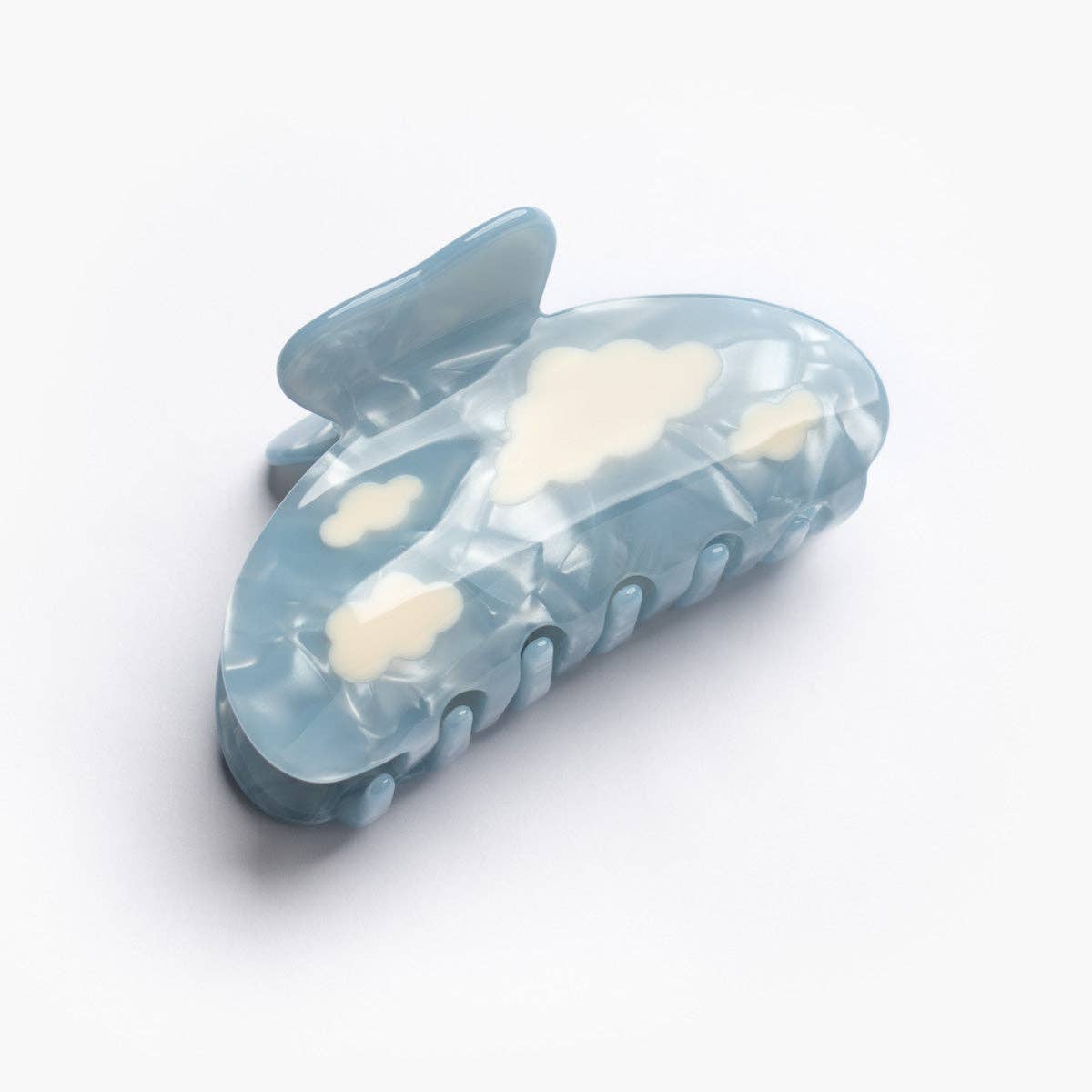 Lucy Sky Blue with White Clouds Acetate Hair Claw Clip