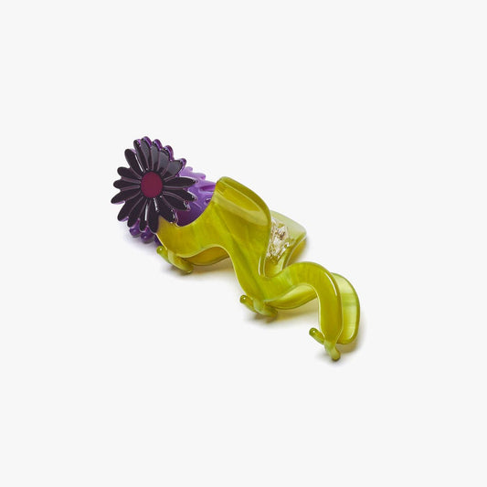 Dark Purple Flower Power Daisy Small Acetate Hair Claw