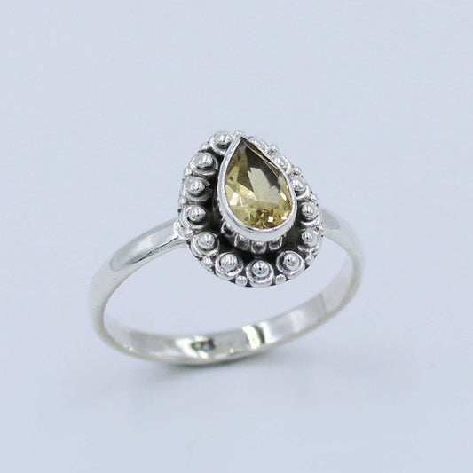 Citrine Teardrop Ring