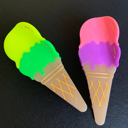 Double Scoop Ice Cream Cone Hair Claws