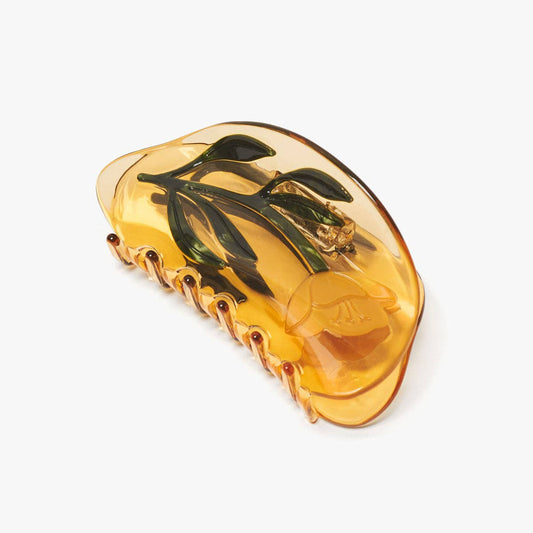 Buttercup Wild Flower Hair Claw Clip in Clear Yellow Acetate