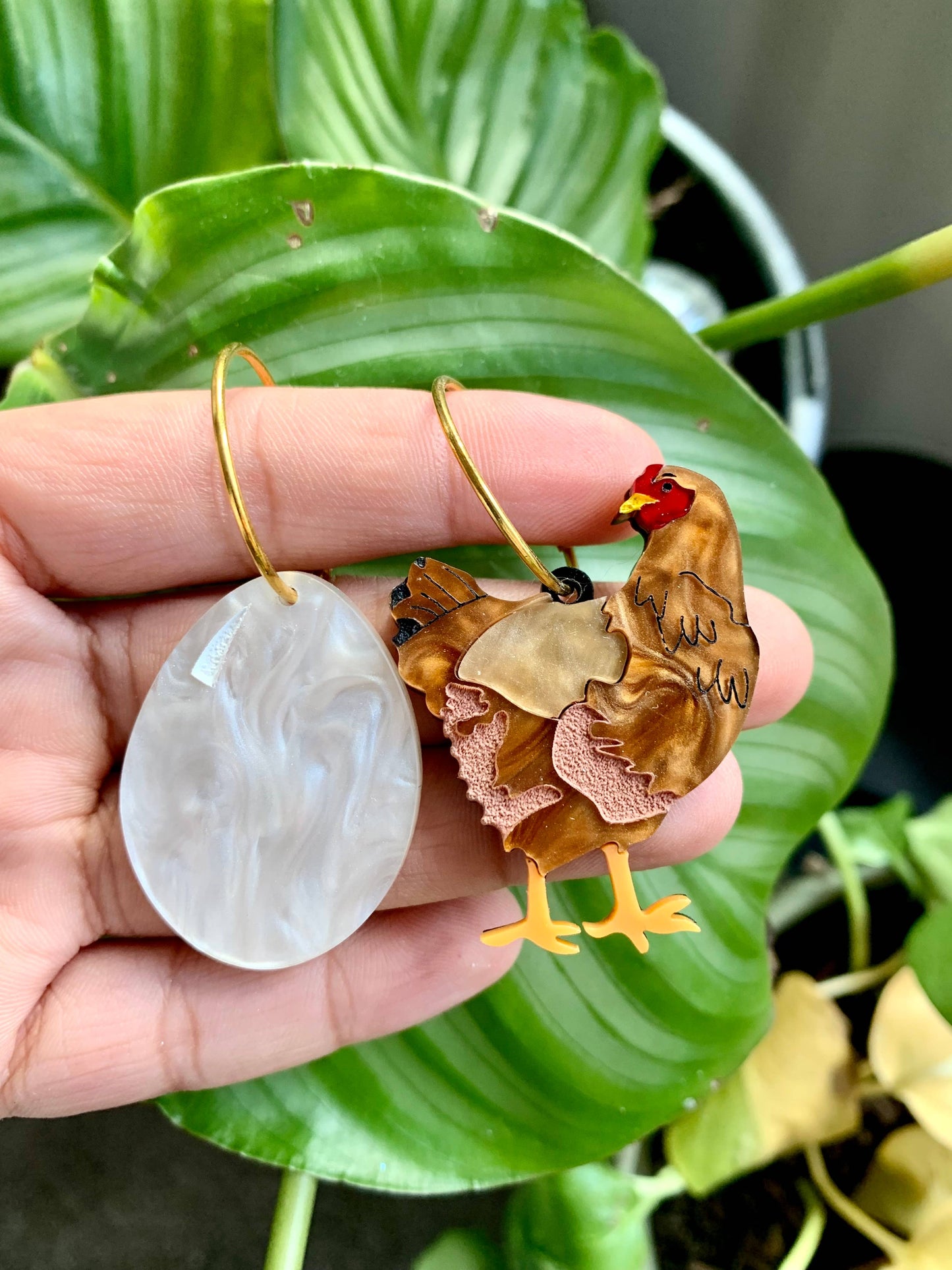 Chicken and Egg Earrings