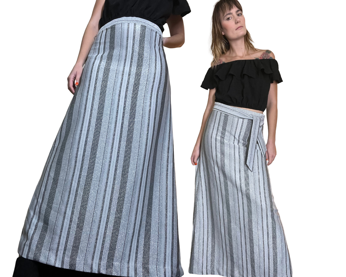 Silver Stripe Skirt