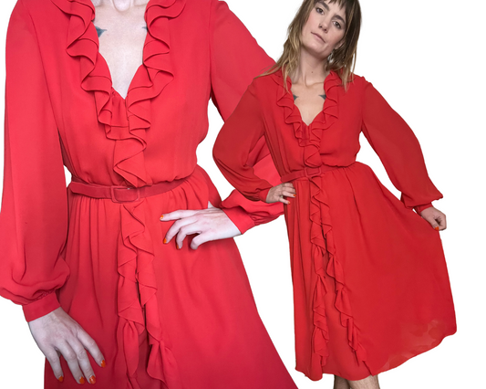Red Hot Ruffle Dress