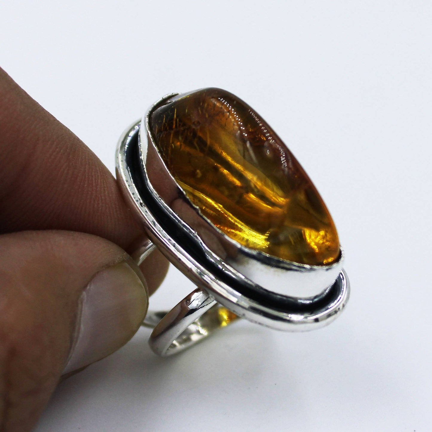 Baltic Amber 925 Sterling Silver Ring