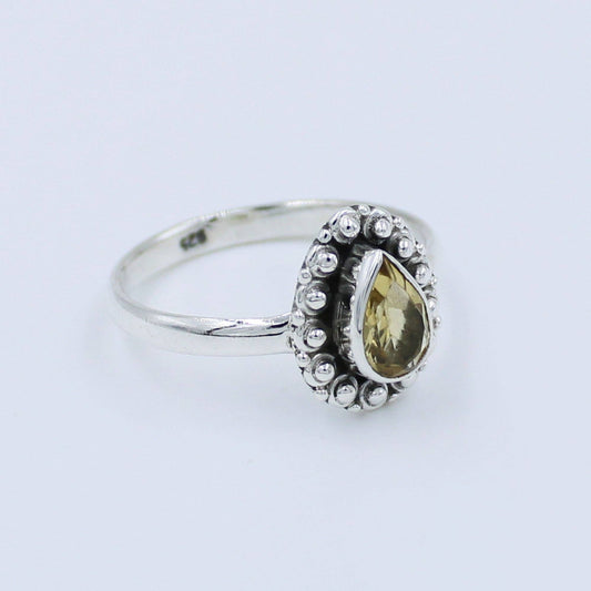 Citrine Teardrop Ring