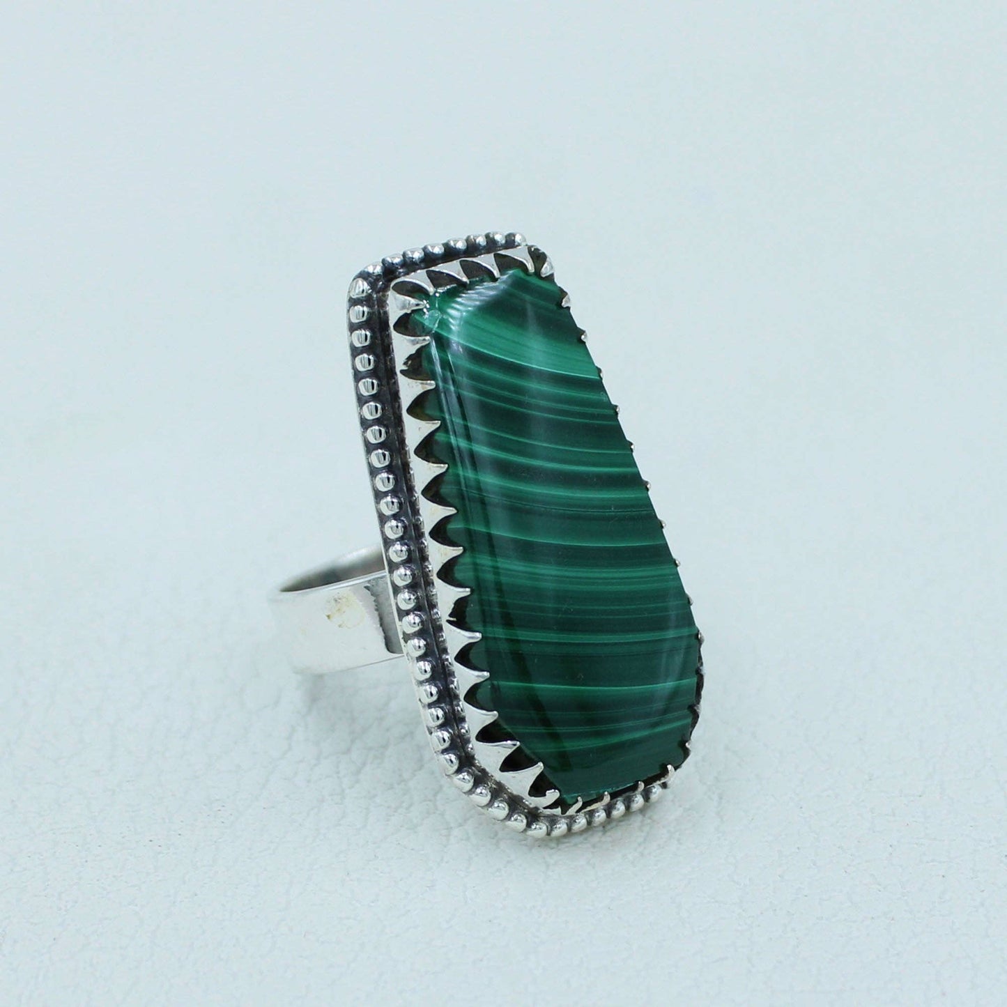 Malachite Gemstone Ring, Green Malachite Ring - Malachite Je