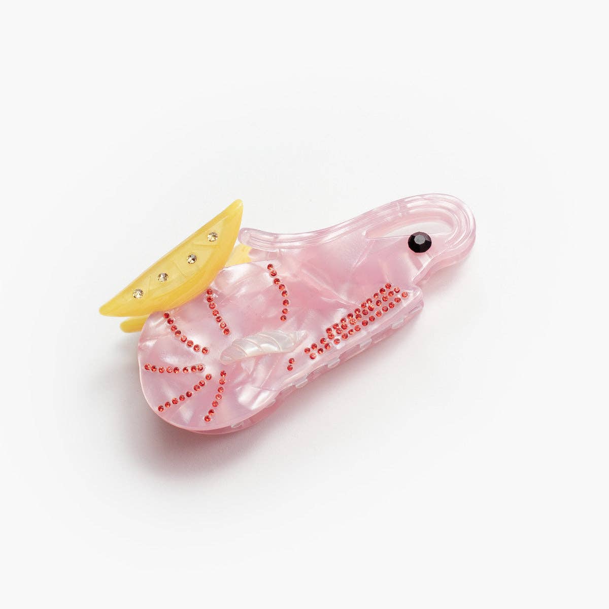 Rhinestone Shrimp Cocktail with Lemon Small Hair Claw Clip