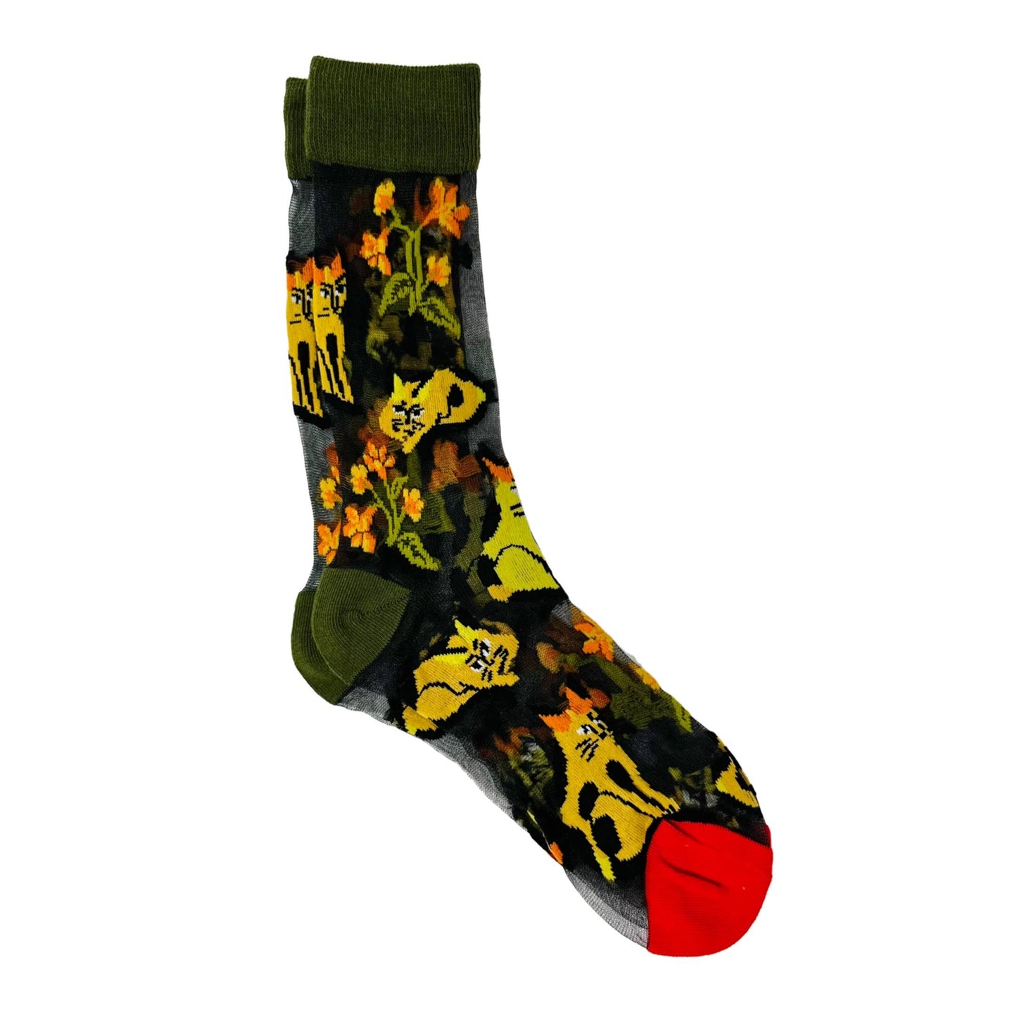 Floral and Fauna Mesh Socks