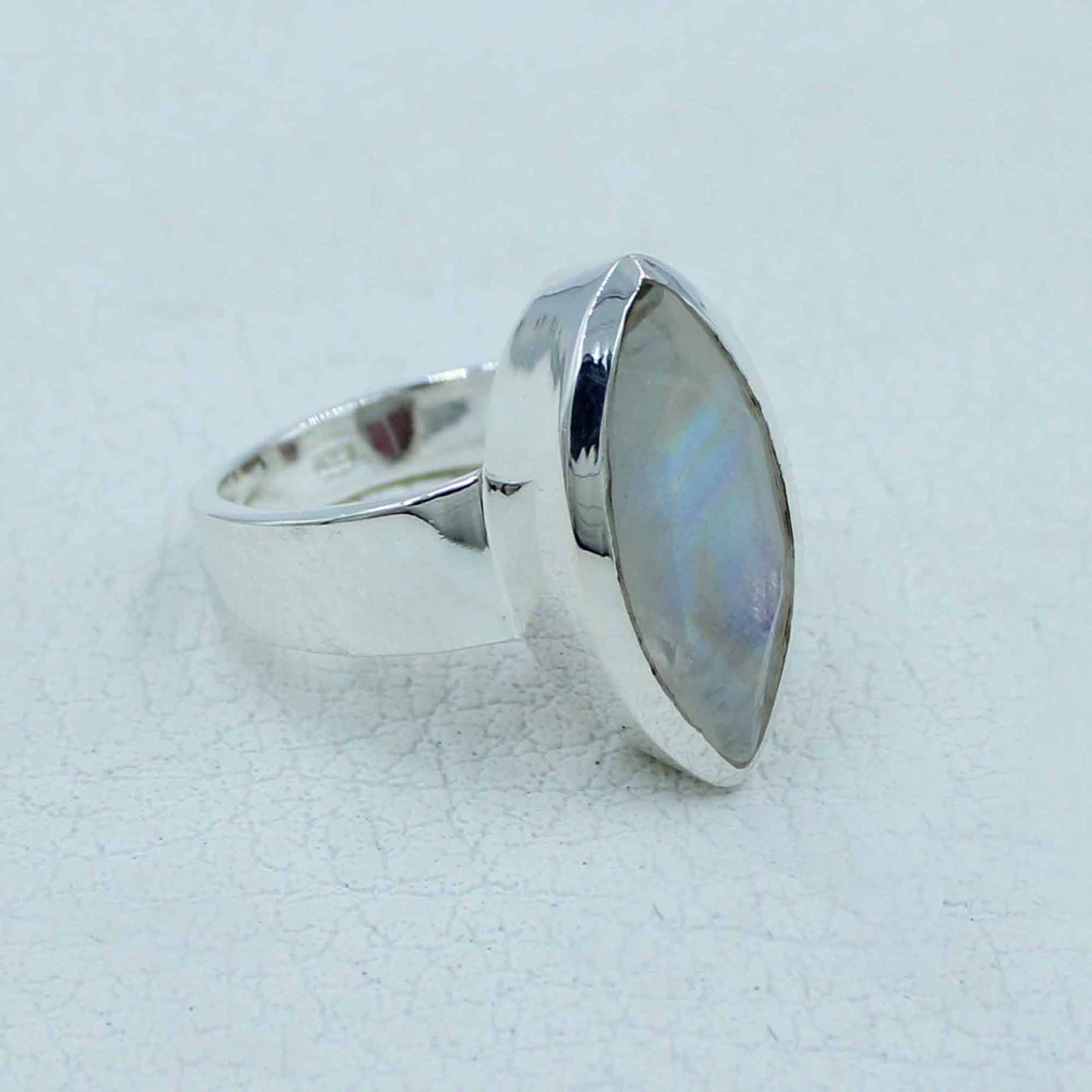 Electric Fire Moonstone Silver Ring