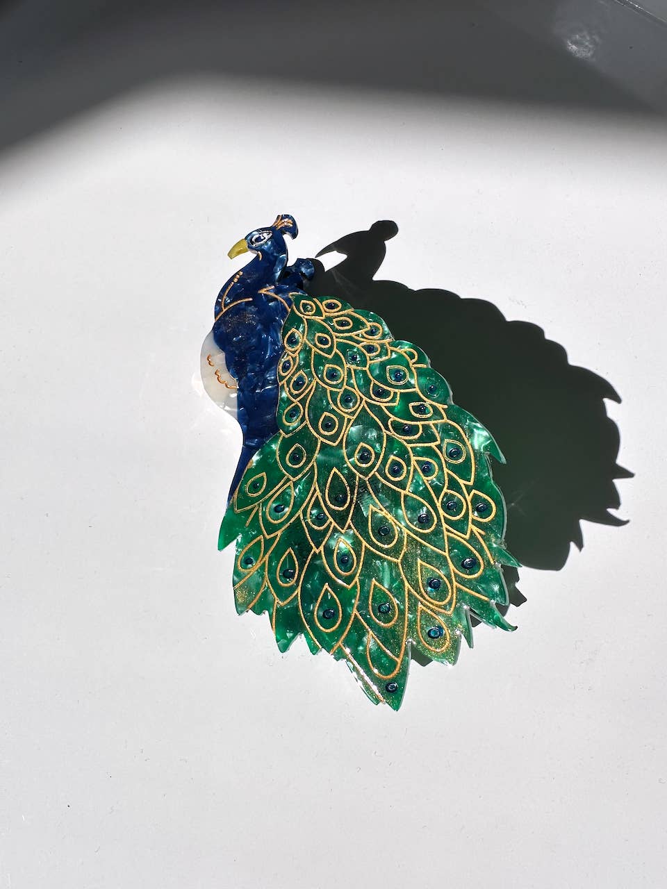 Peacock Bird Hair Claw